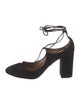 Aquazzura Suede T-Strap Pumps