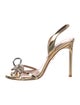 Aquazzura Leather Bow Accents Slingback Sandals