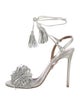 Aquazzura Leather Tassel Accents Sandals