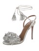 Aquazzura Leather Tassel Accents Sandals