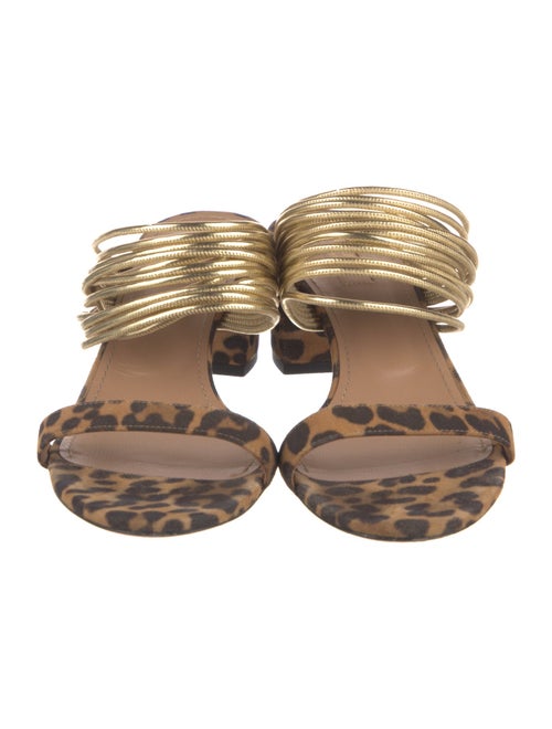 Aquazzura Suede Printed Slides