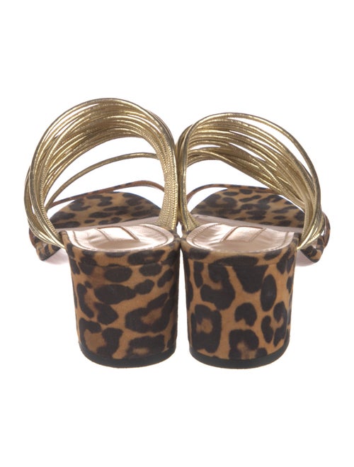 Aquazzura Suede Printed Slides