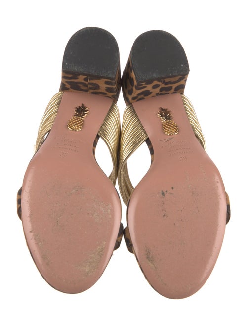 Aquazzura Suede Printed Slides