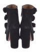 Aquazzura Suede Fur Trim Lace-Up Boots