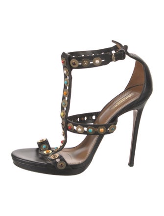Aquazzura Leather T-Strap Sandals