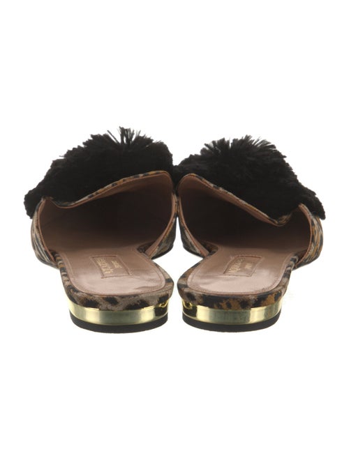Aquazzura Floral Print Pom-Pom Embellishments Mules