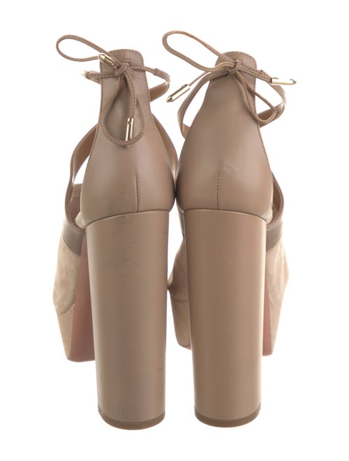 Aquazzura Suede Colorblock Pattern Sandals