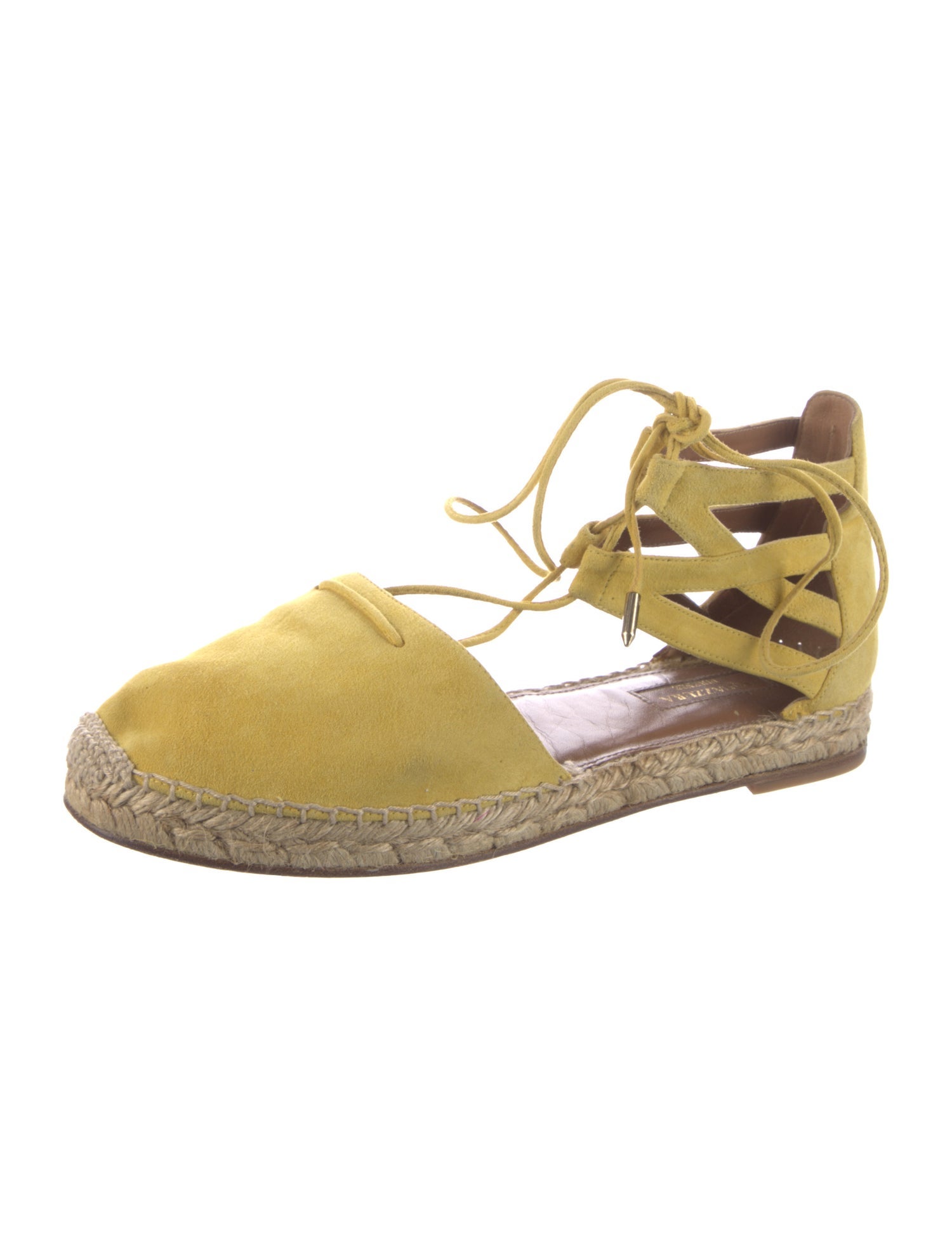 Aquazzura Suede Colorblock Pattern Espadrilles