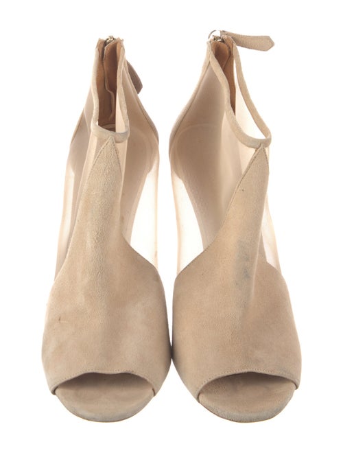 Aquazzura Suede Mesh Accents T-Strap Sandals