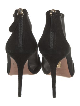 Aquazzura Suede Mesh Accents Mules