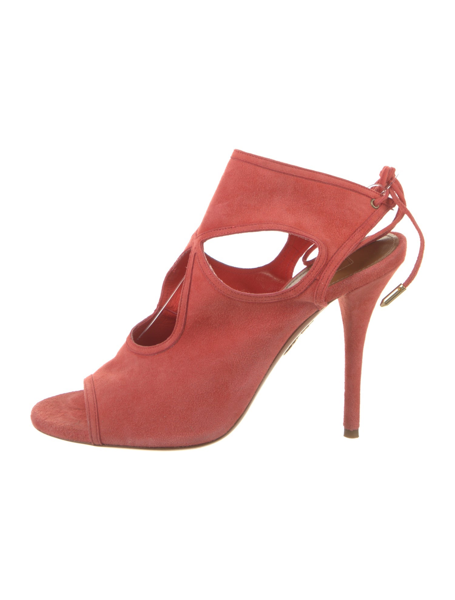 Aquazzura Suede Cutout Accent Slingback Sandals