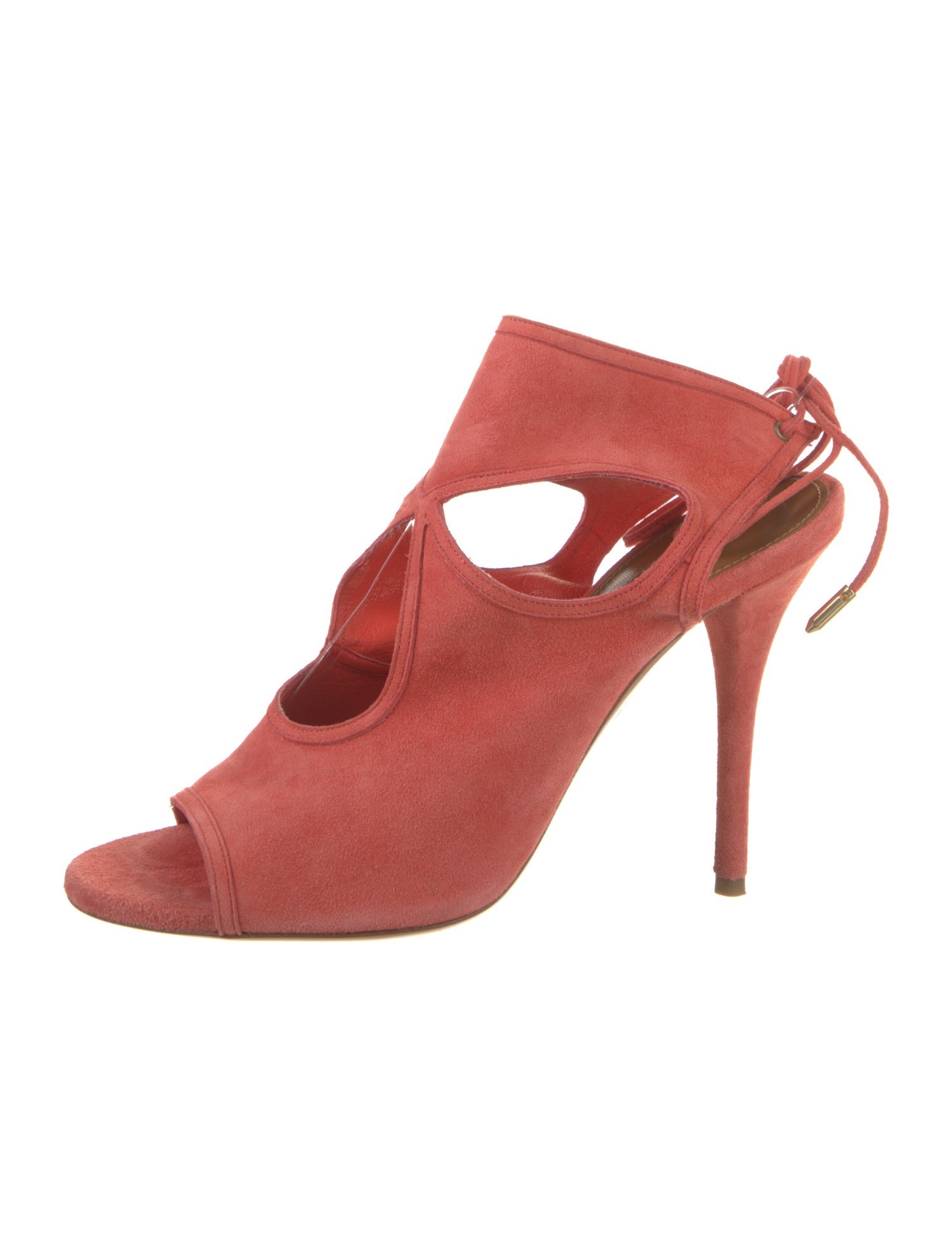 Aquazzura Suede Cutout Accent Slingback Sandals