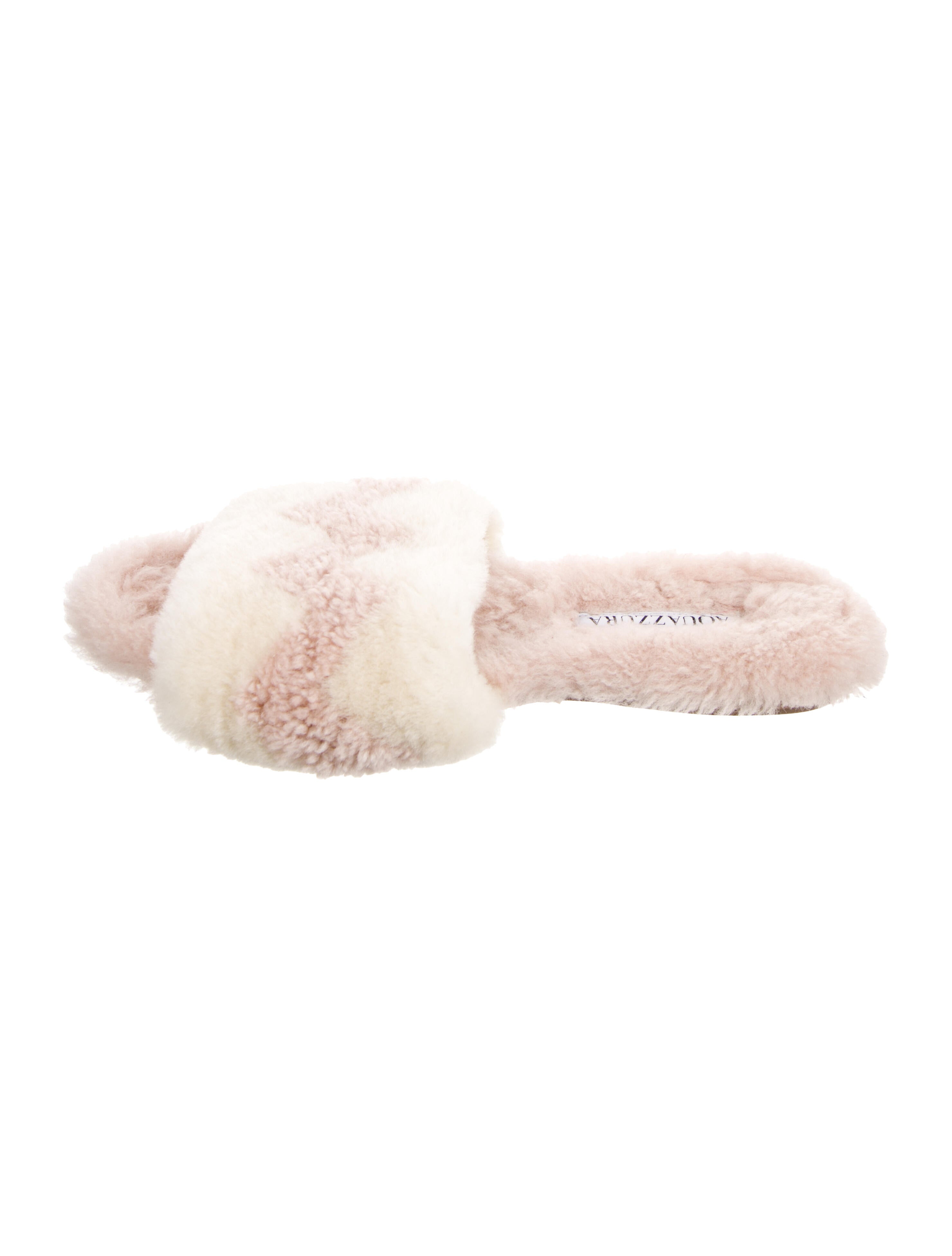Aquazzura Shearling Slides