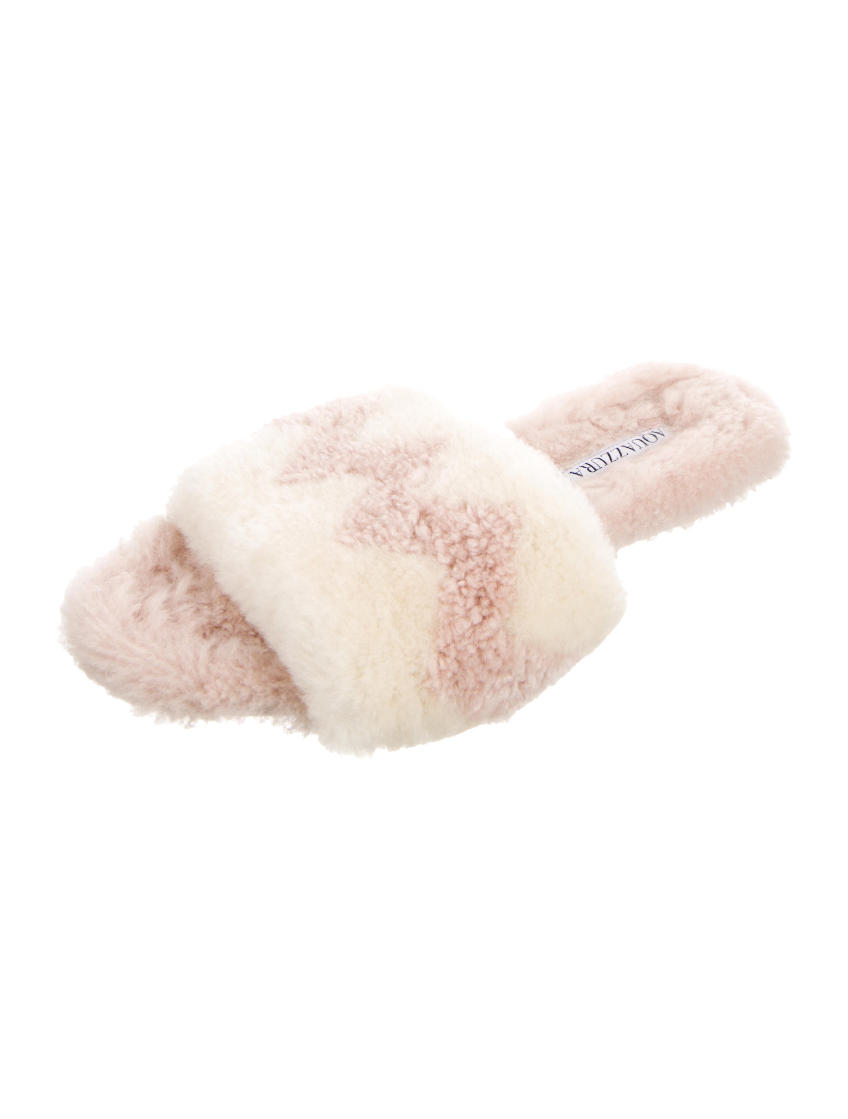 Aquazzura Shearling Slides