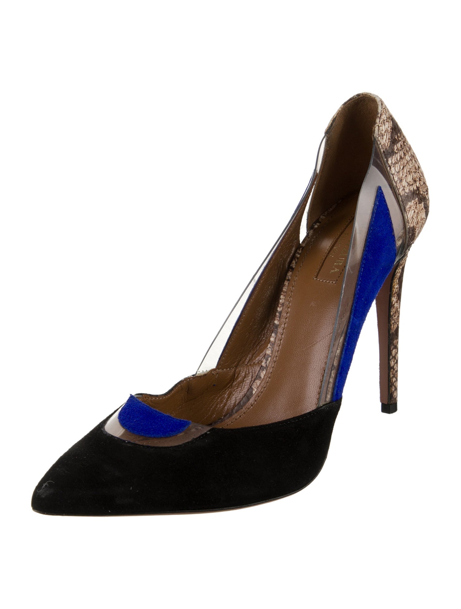 Aquazzura Suede Animal Print Pumps