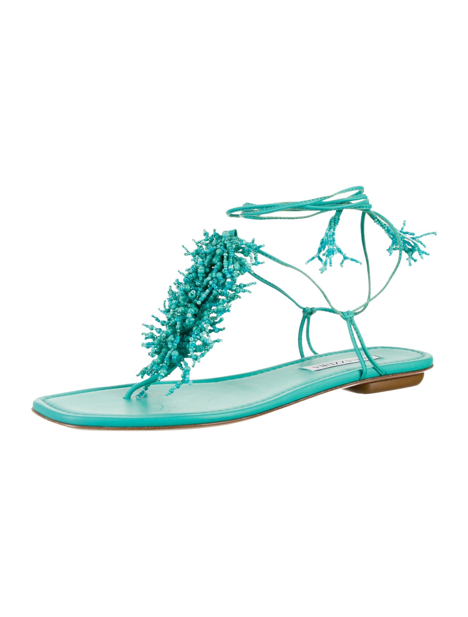 Aquazzura Leather T-Strap Sandals