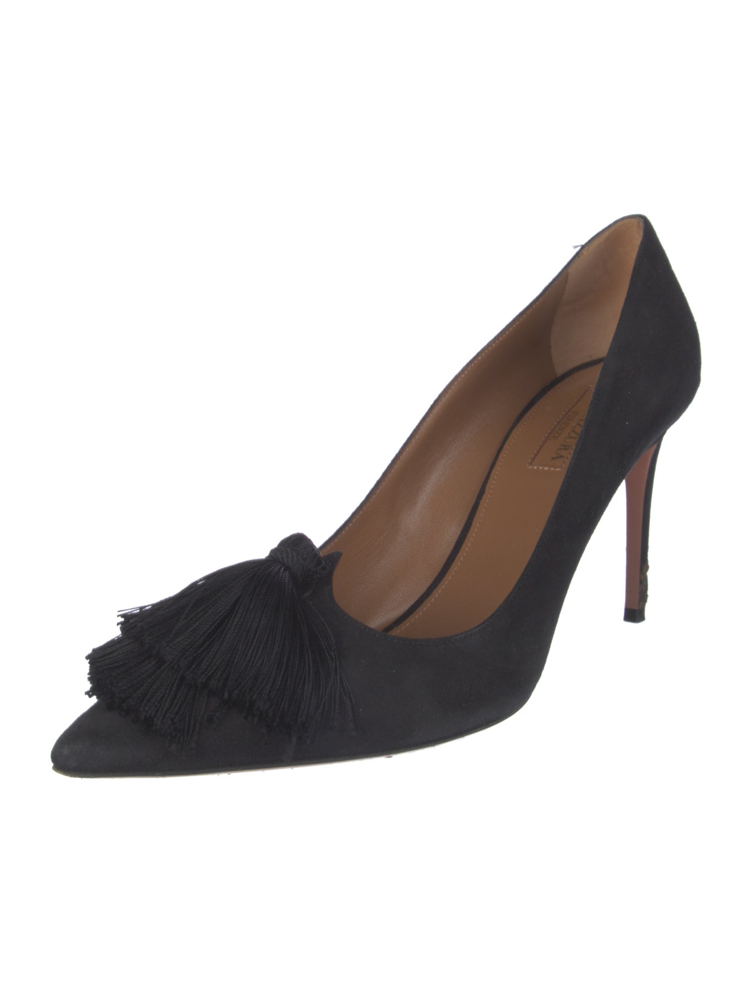 Aquazzura Suede Tassel Accents Pumps