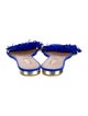 Aquazzura Suede Fringe Trim Accent Slides