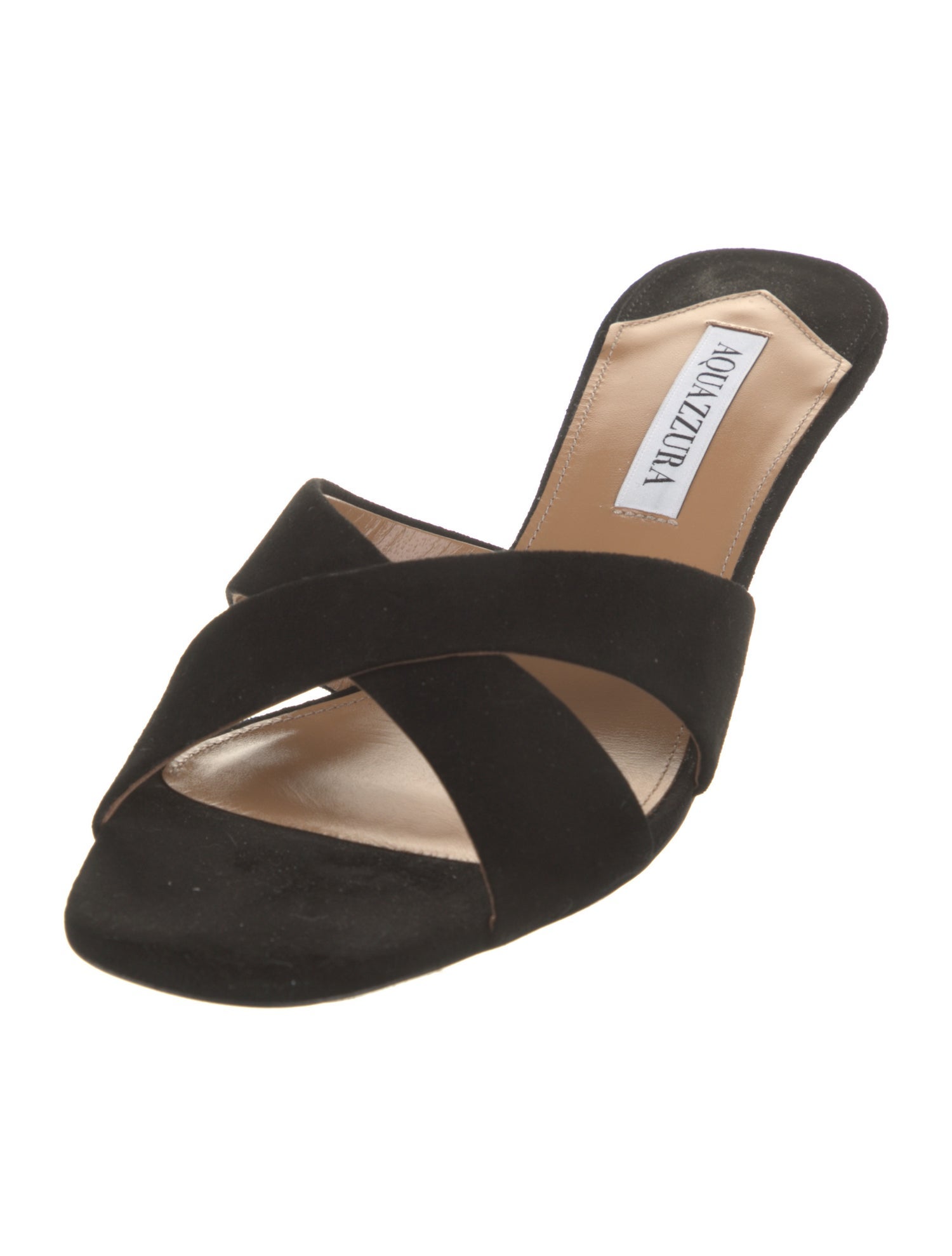 Aquazzura Suede Slides