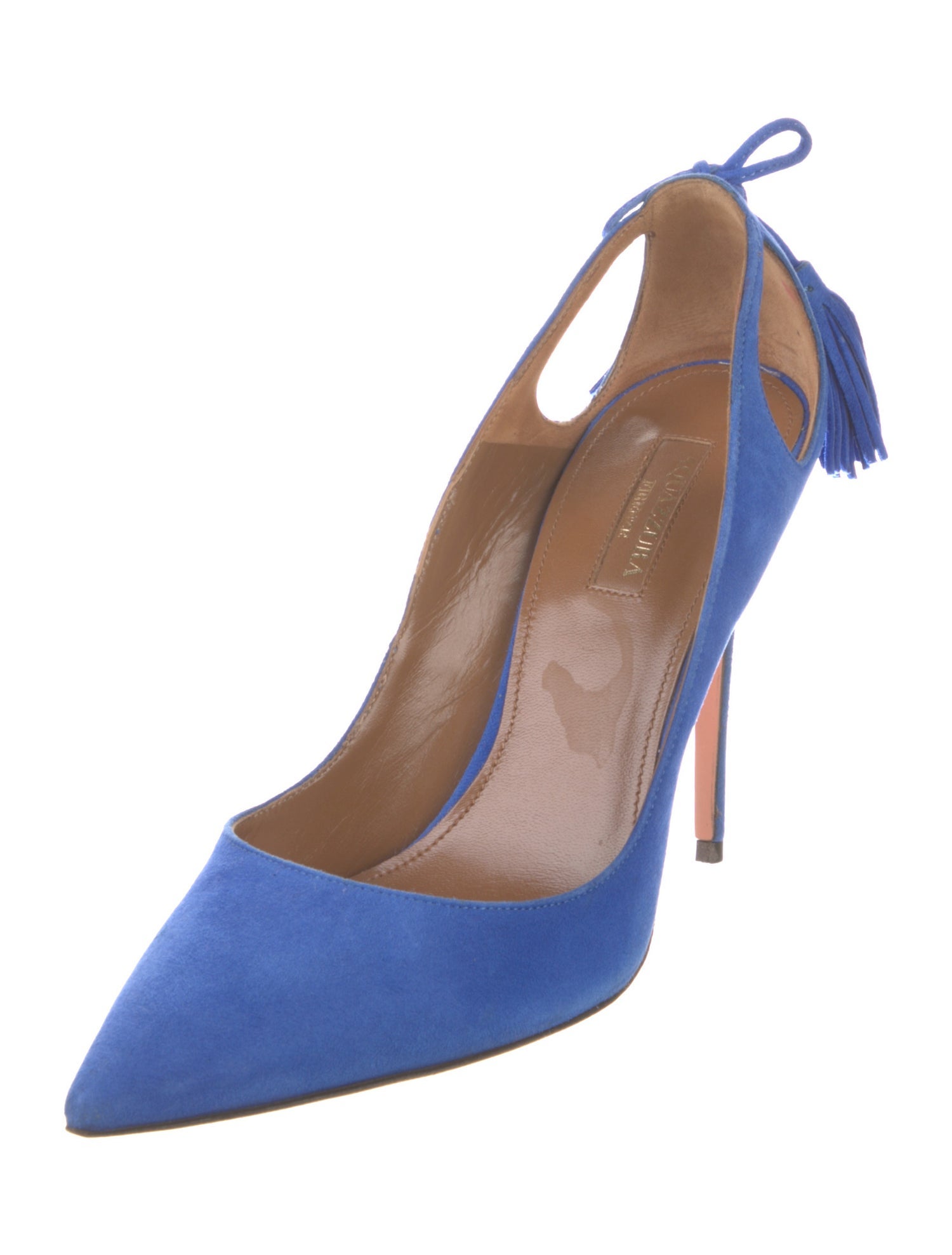 Aquazzura Suede Tassel Accents Pumps