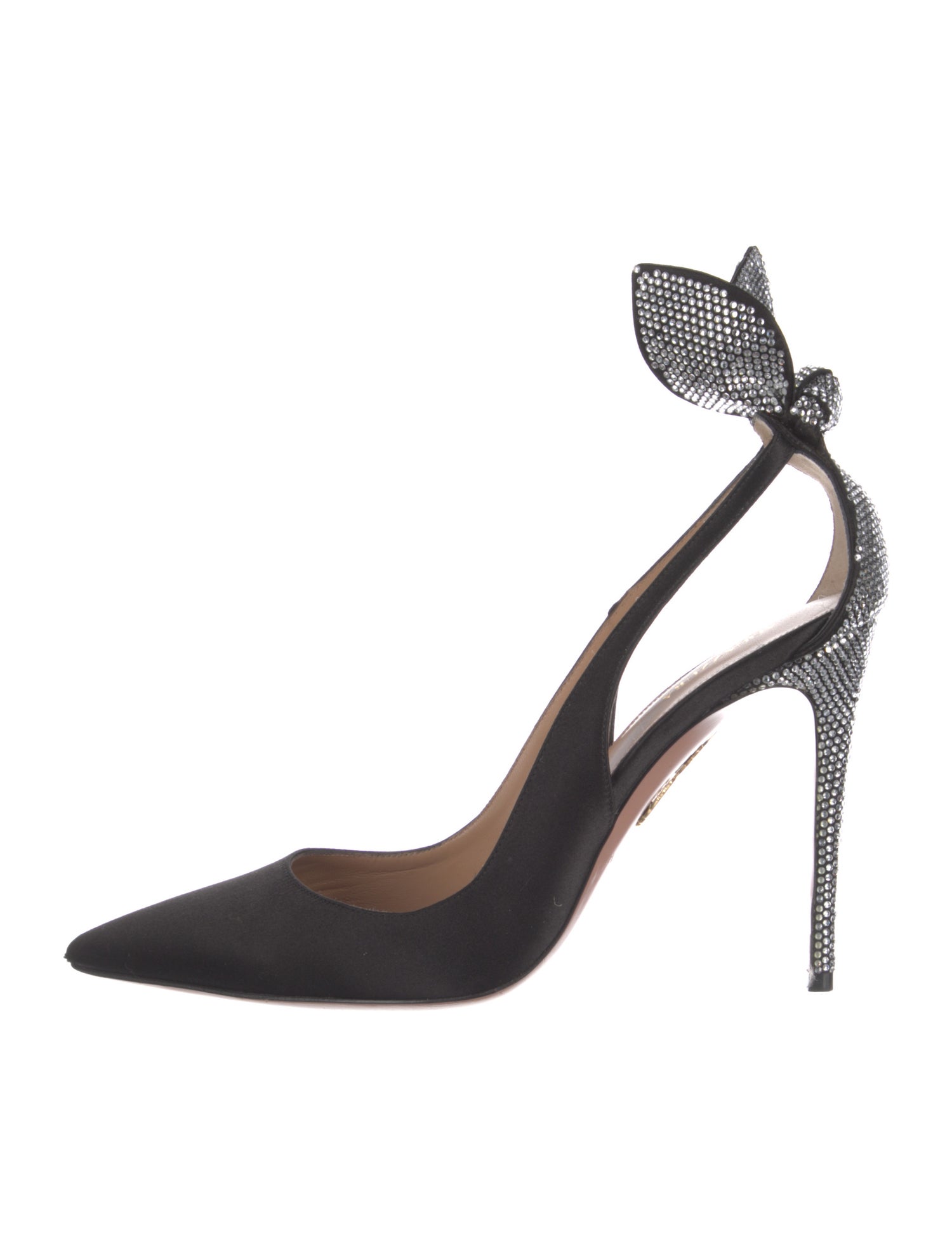 Aquazzura Satin Bow Accents Slingback Pumps