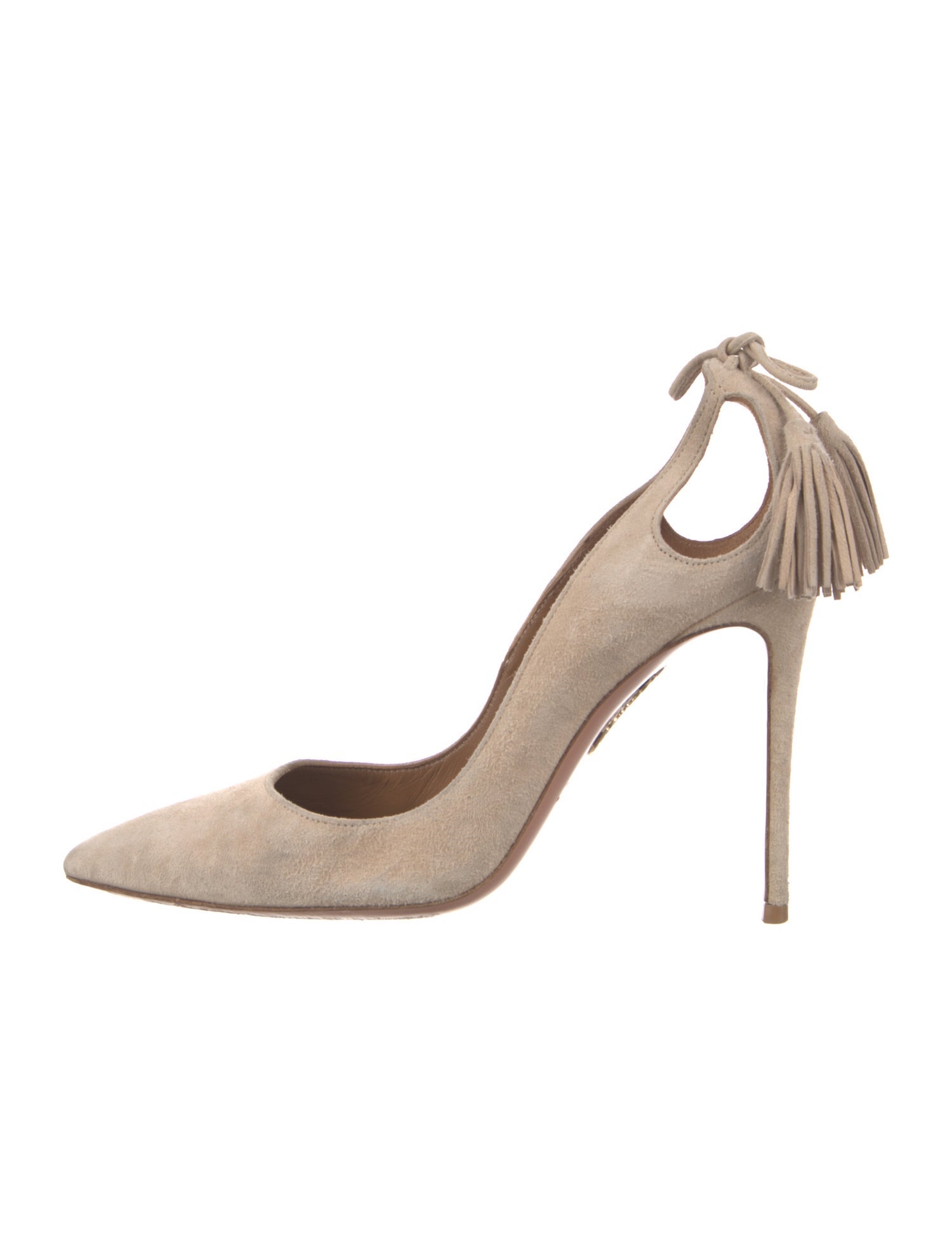 Aquazzura Suede Tassel Accents Pumps