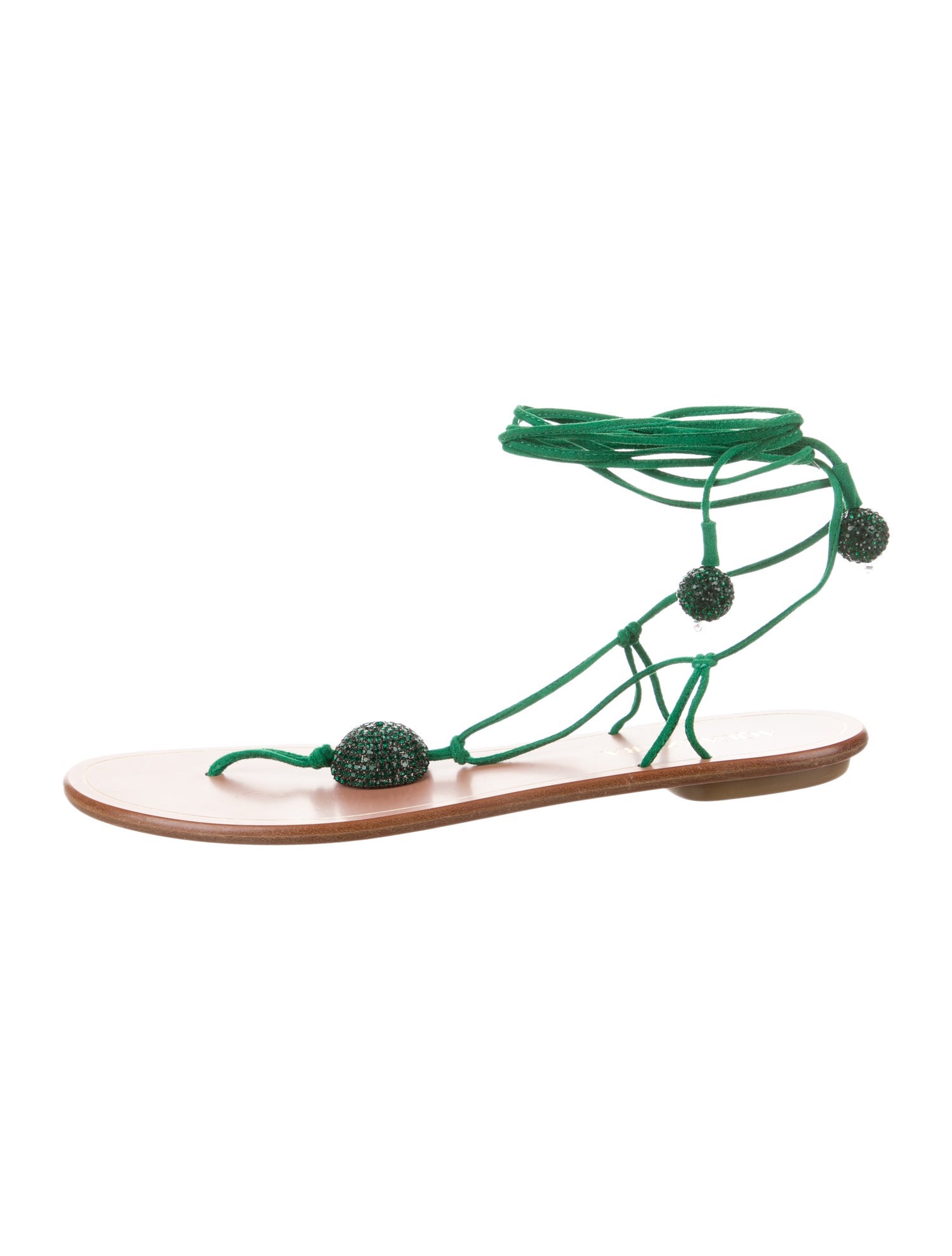 Aquazzura Suede Crystal Embellishments Gladiator Sandals