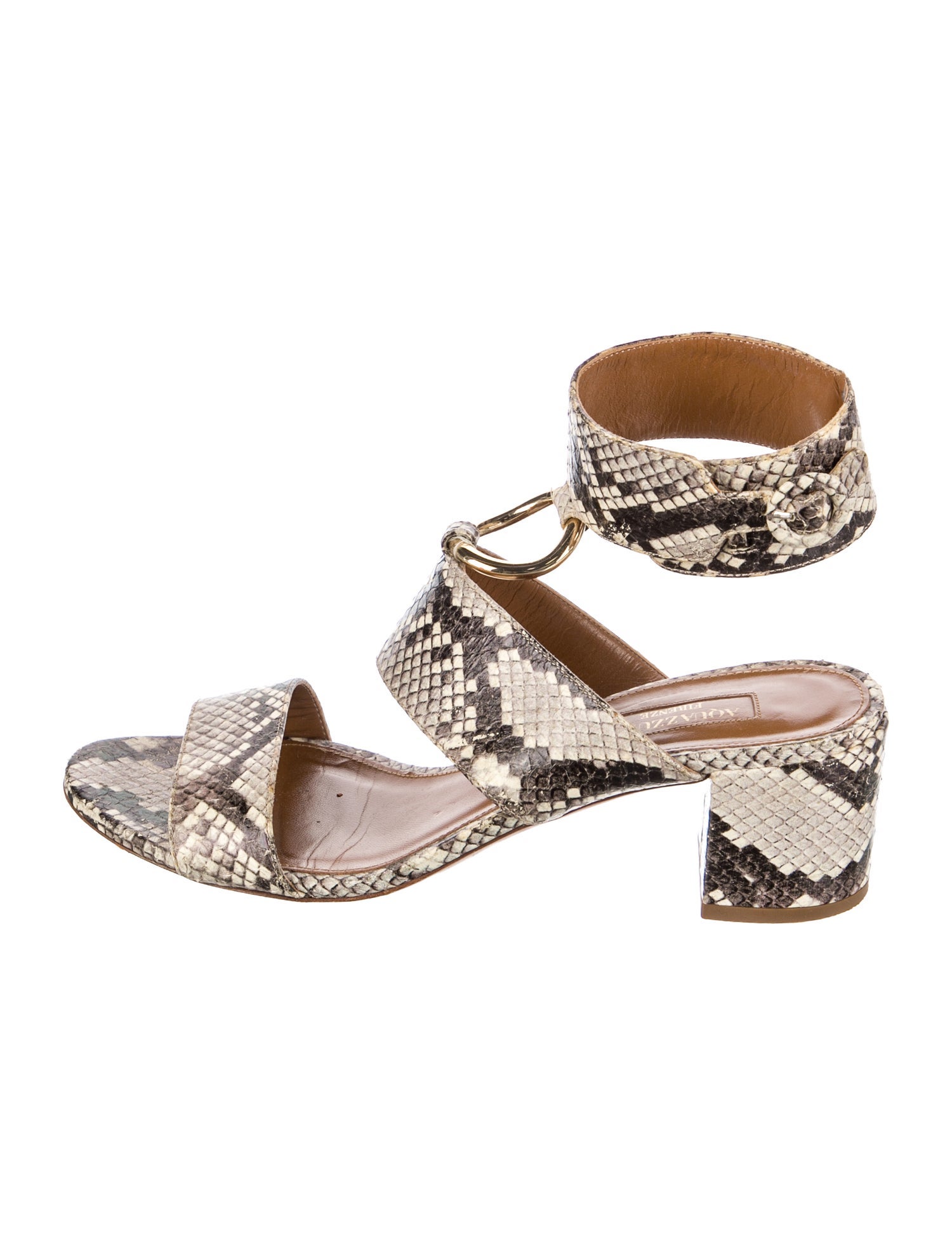 Aquazzura Snakeskin Animal Print Sandals