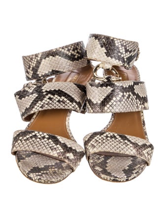 Aquazzura Snakeskin Animal Print Sandals
