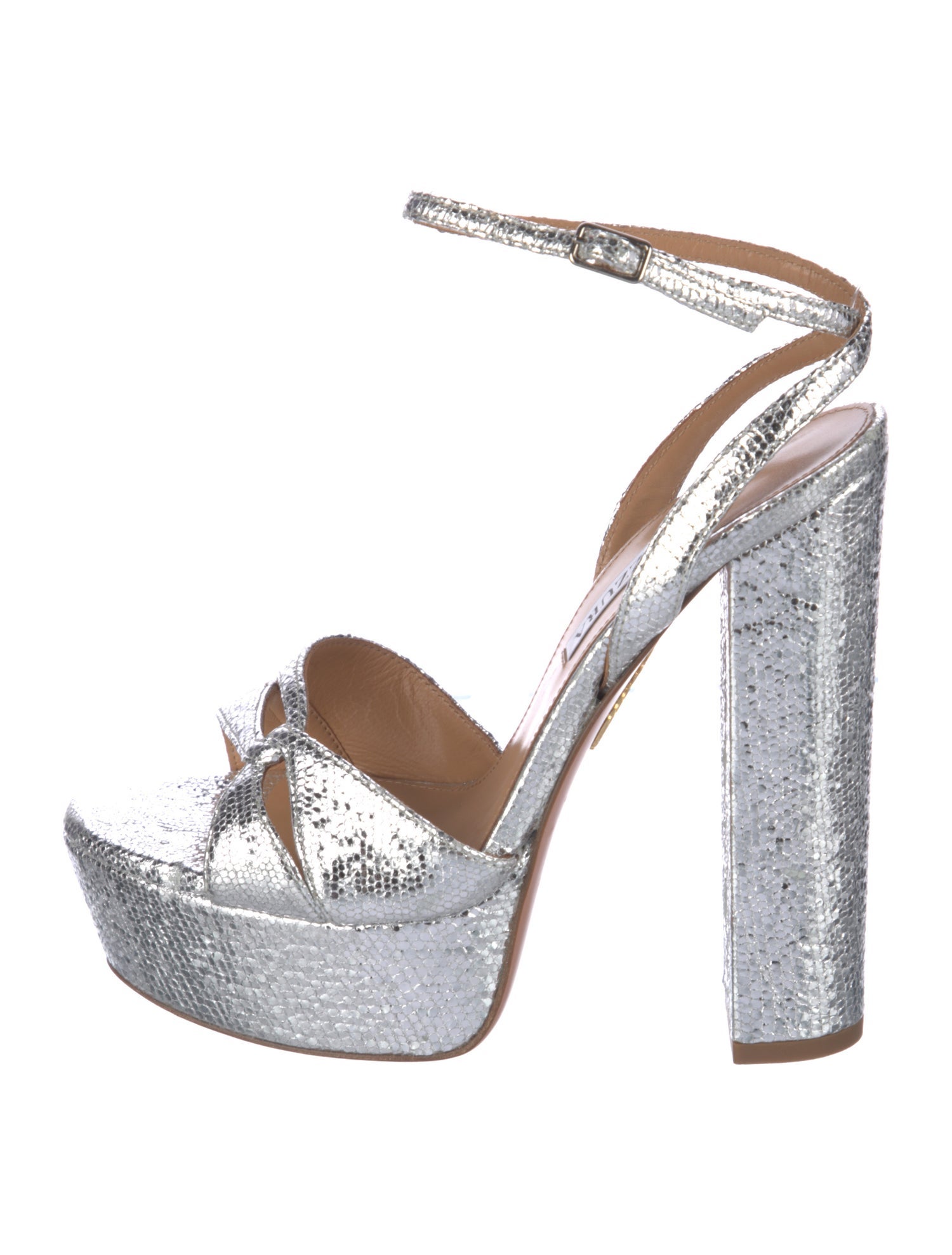 Aquazzura Embossed Leather Sandals