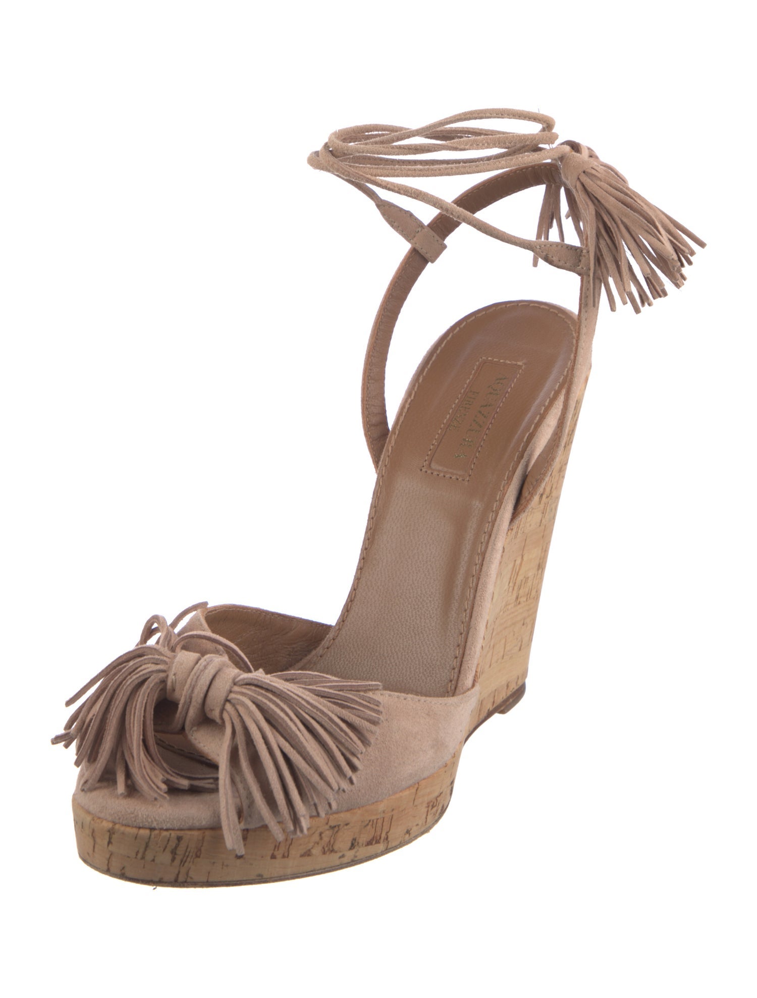 Aquazzura Suede Tassel Accents Espadrilles