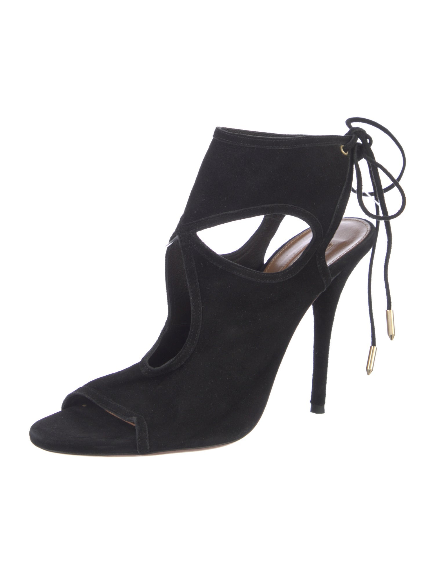 Aquazzura Suede Cutout Accent Sandals