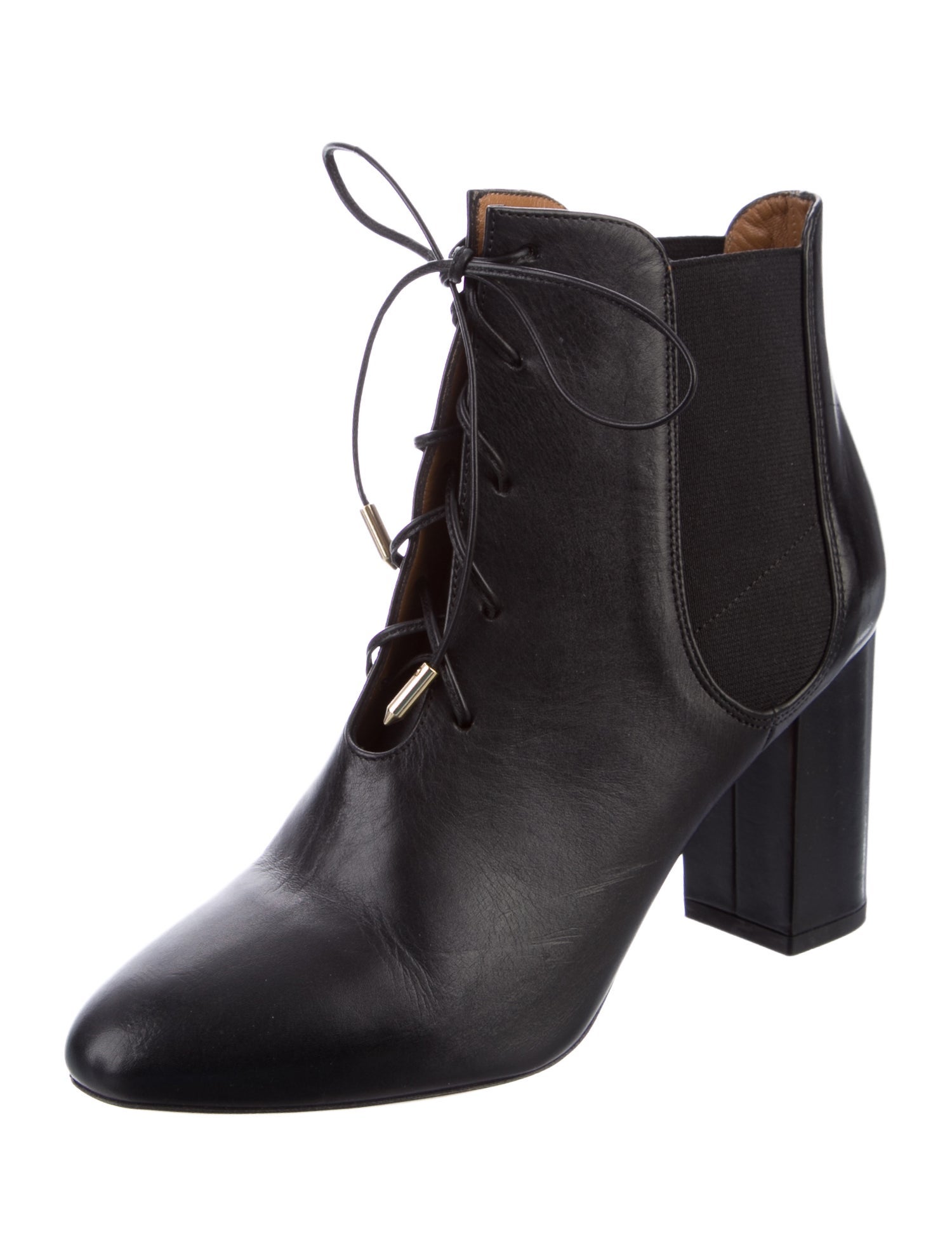 Aquazzura Leather Lace-Up Boots