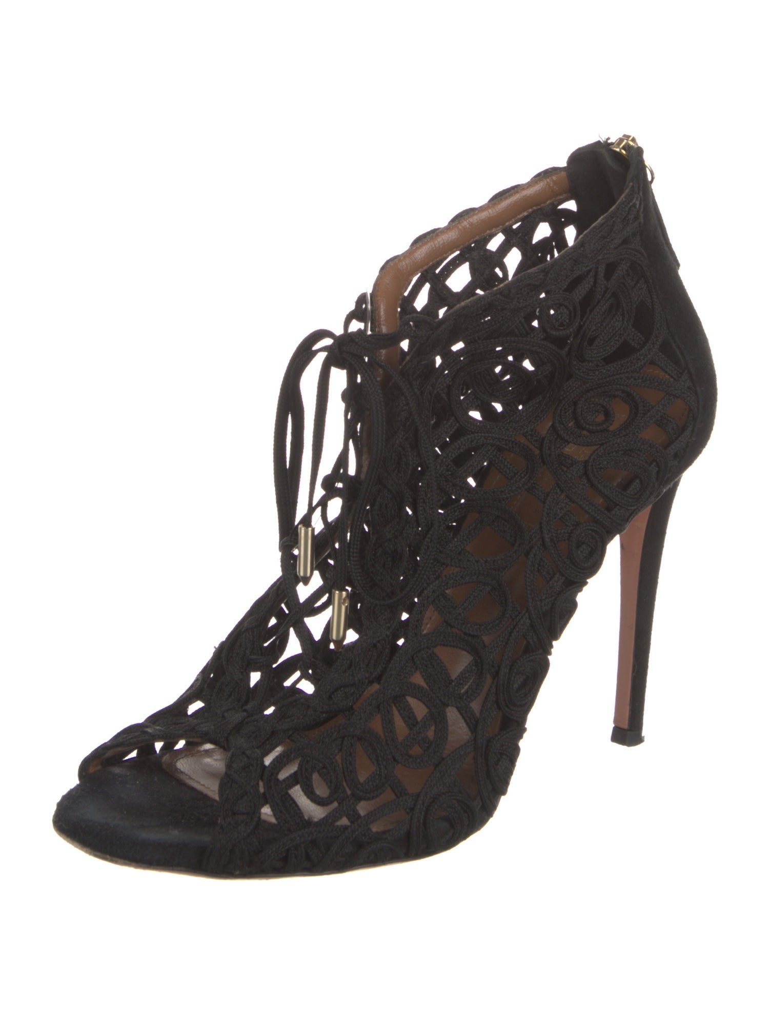Aquazzura Suede Lace-Up Boots