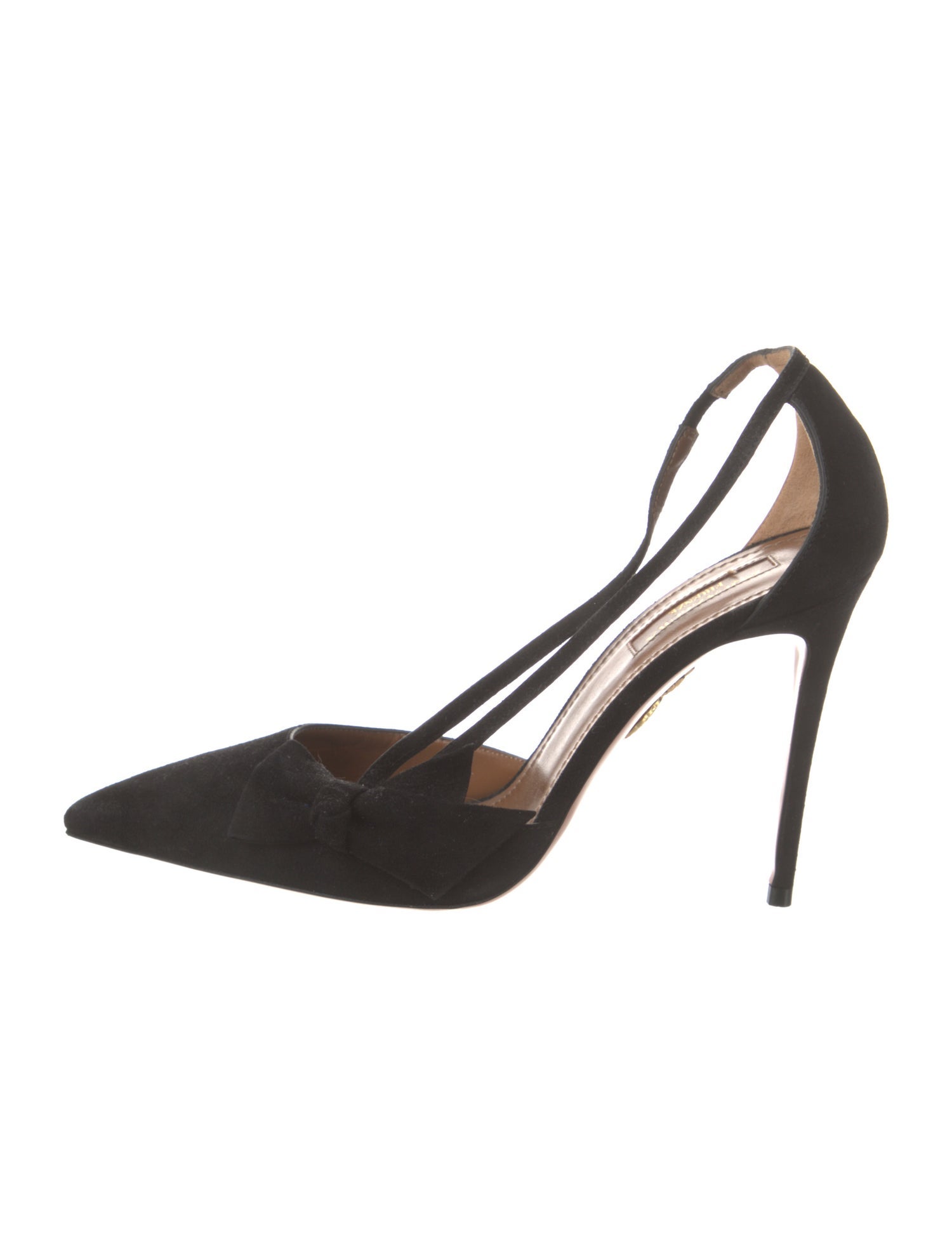 Aquazzura Suede Bow Accents Slingback Pumps