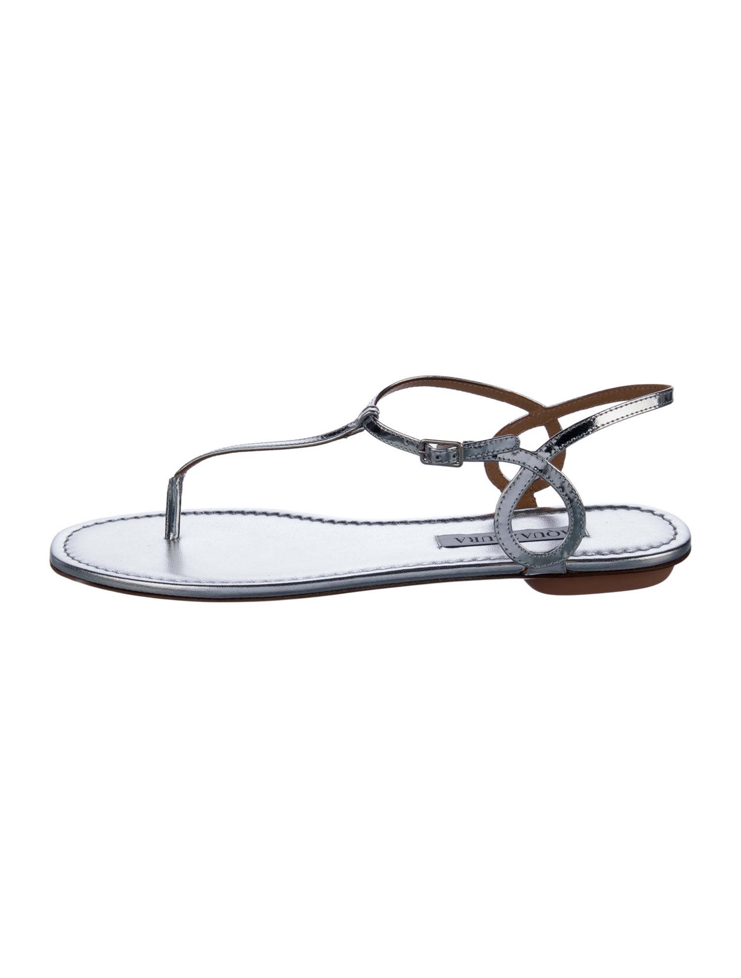 Aquazzura Leather T-Strap Sandals