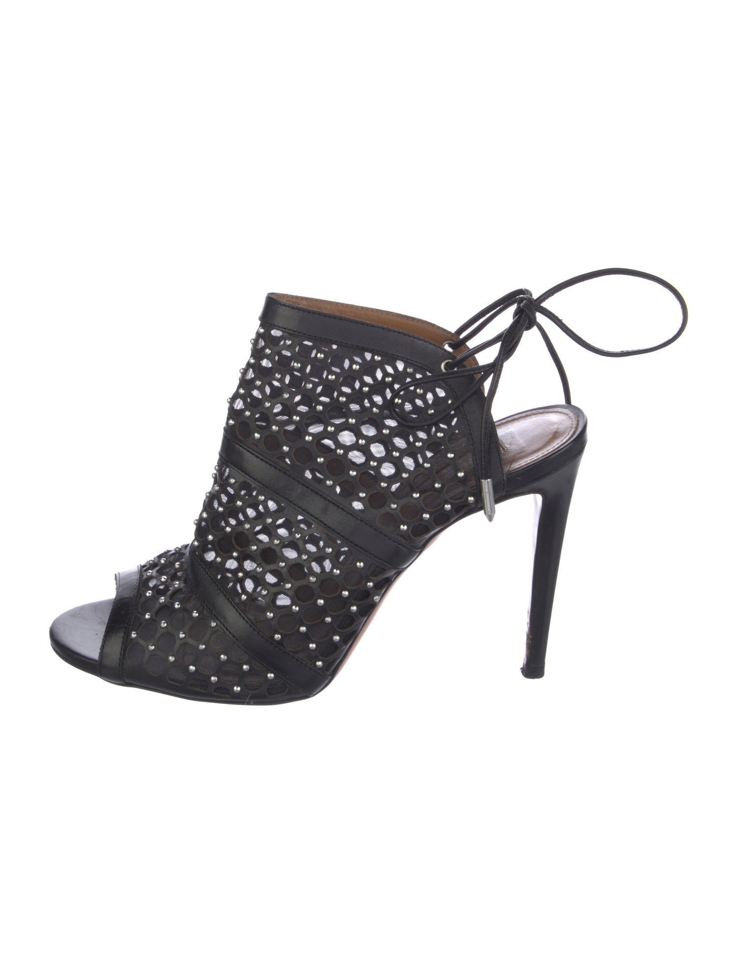 Aquazzura Leather Mesh Accents Slingback Pumps