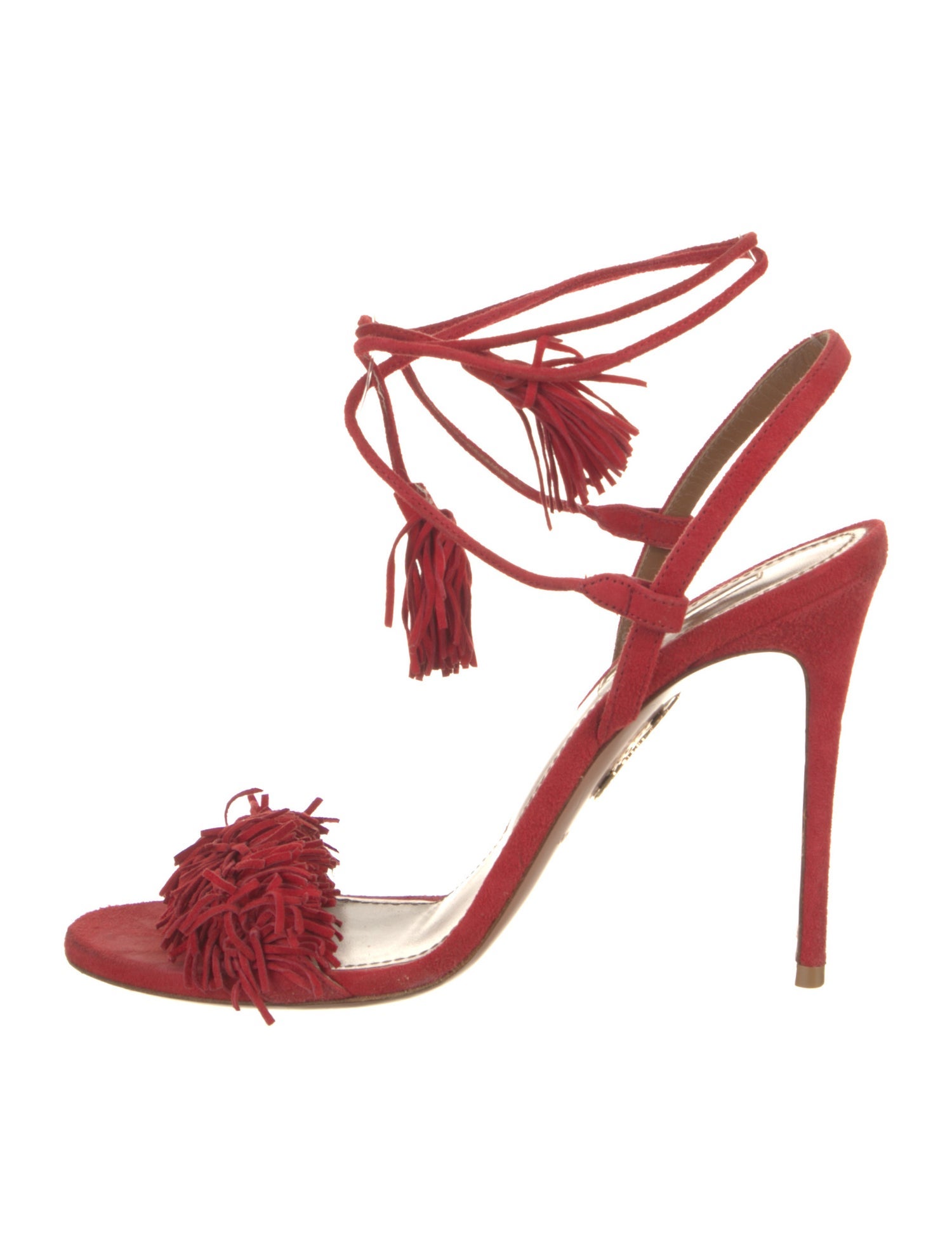 Aquazzura Suede Tassel Accents Sandals