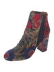 Aquazzura Velvet Floral Print Chelsea Boots