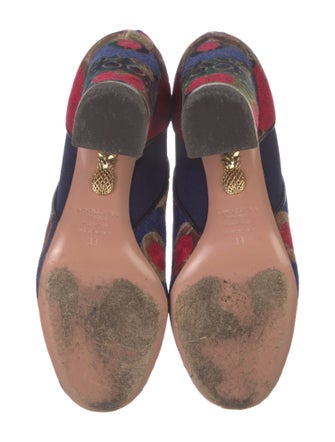 Aquazzura Velvet Floral Print Chelsea Boots