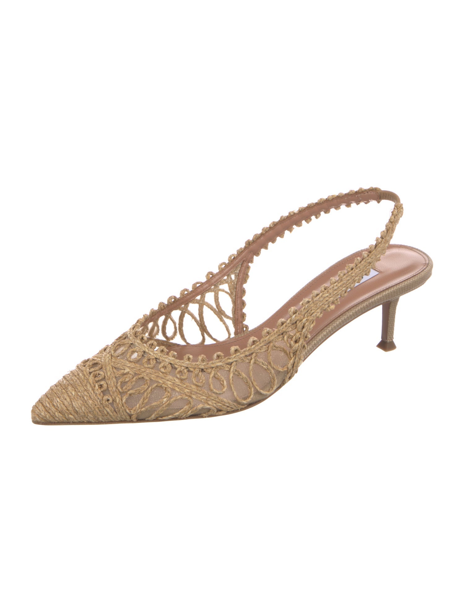 Aquazzura Raffia Slingback Pumps