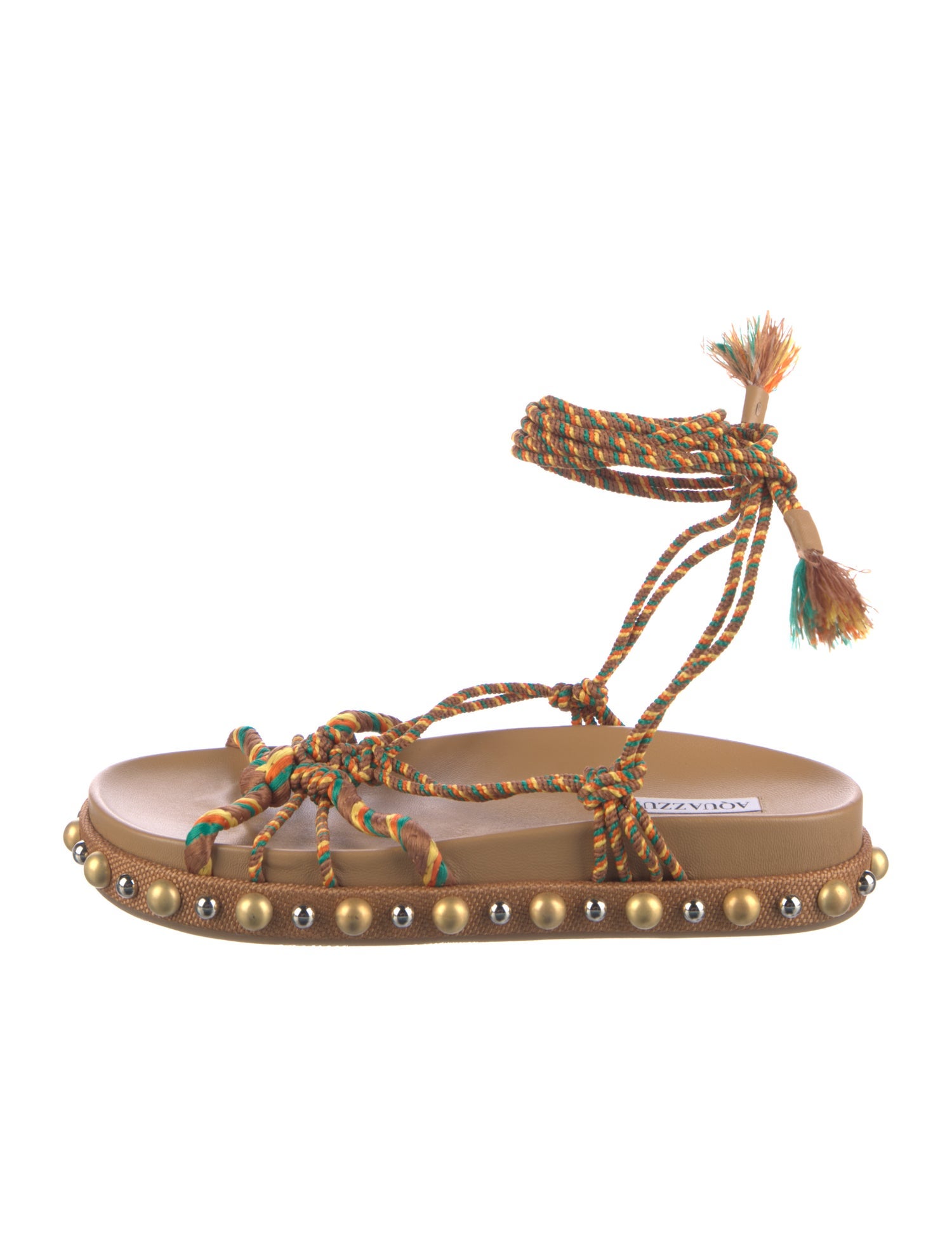 Aquazzura Leather Printed Gladiator Sandals