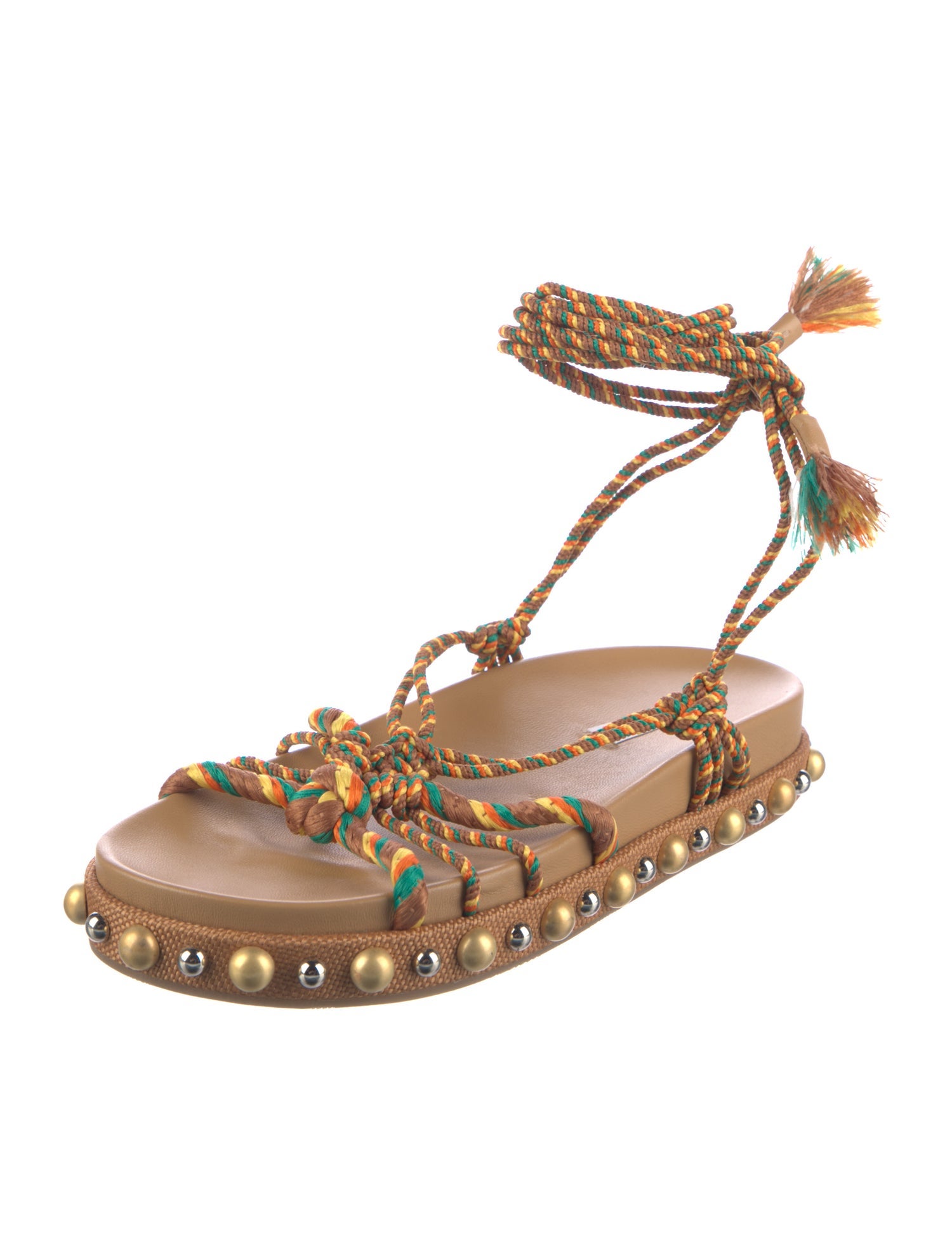 Aquazzura Leather Printed Gladiator Sandals