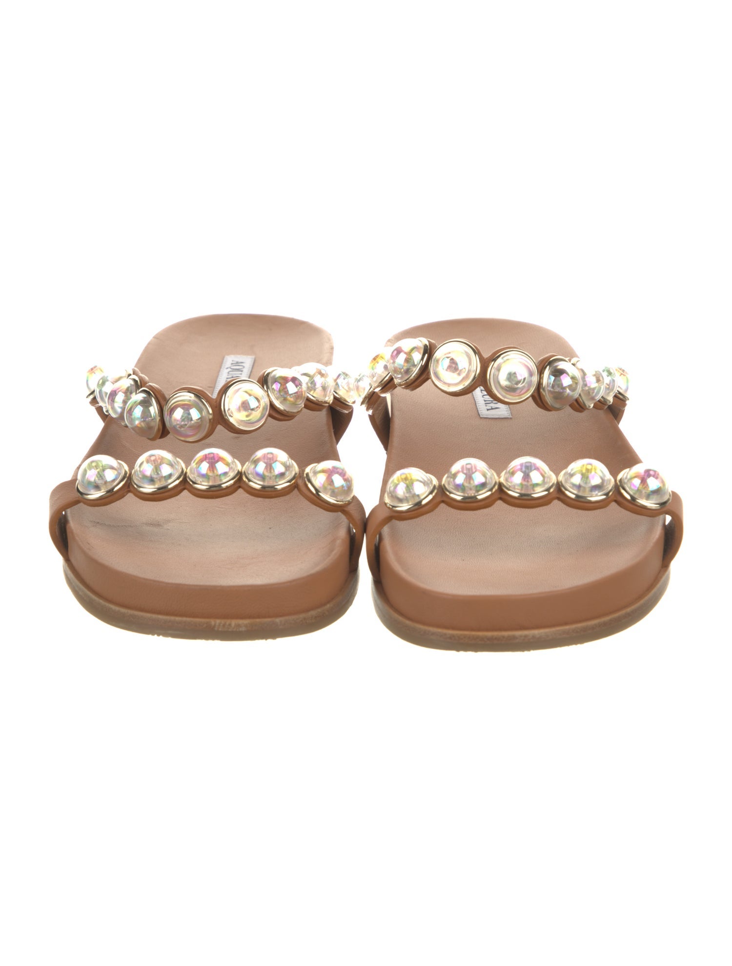 Aquazzura Leather Slides