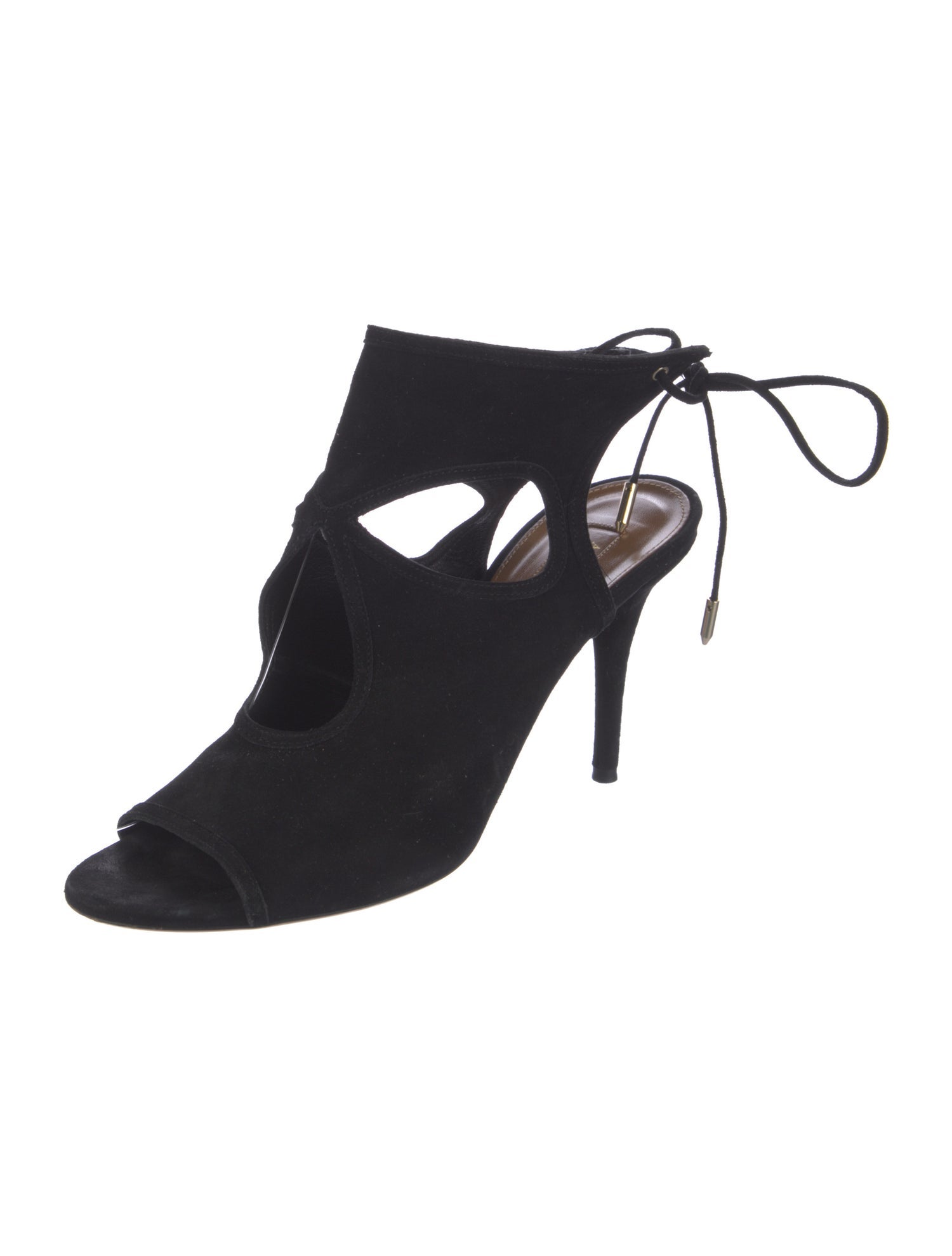Aquazzura Suede Cutout Accent Sandals