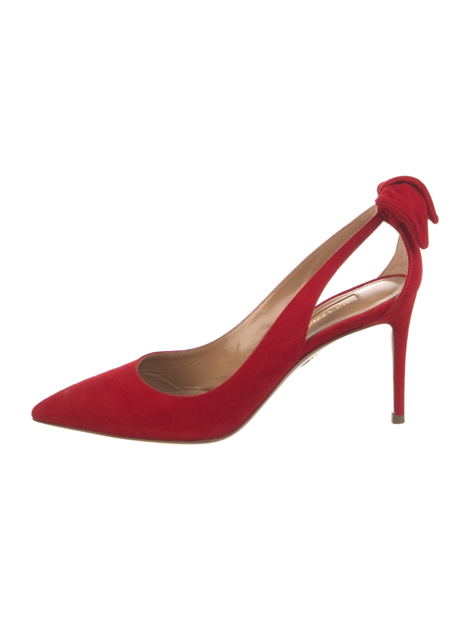 Aquazzura Suede Tassel Accents Slingback Pumps