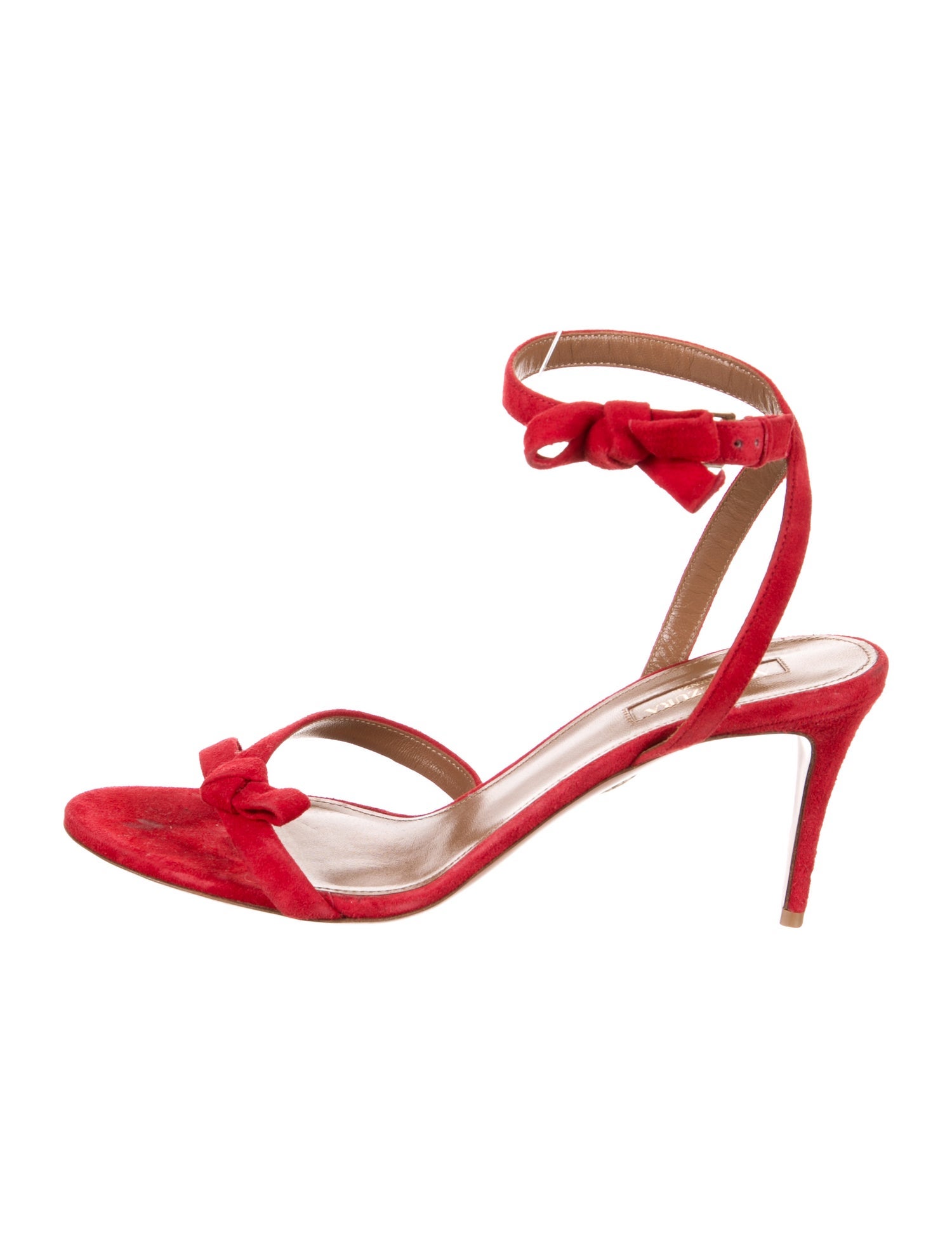 Aquazzura Suede Bow Accents Sandals