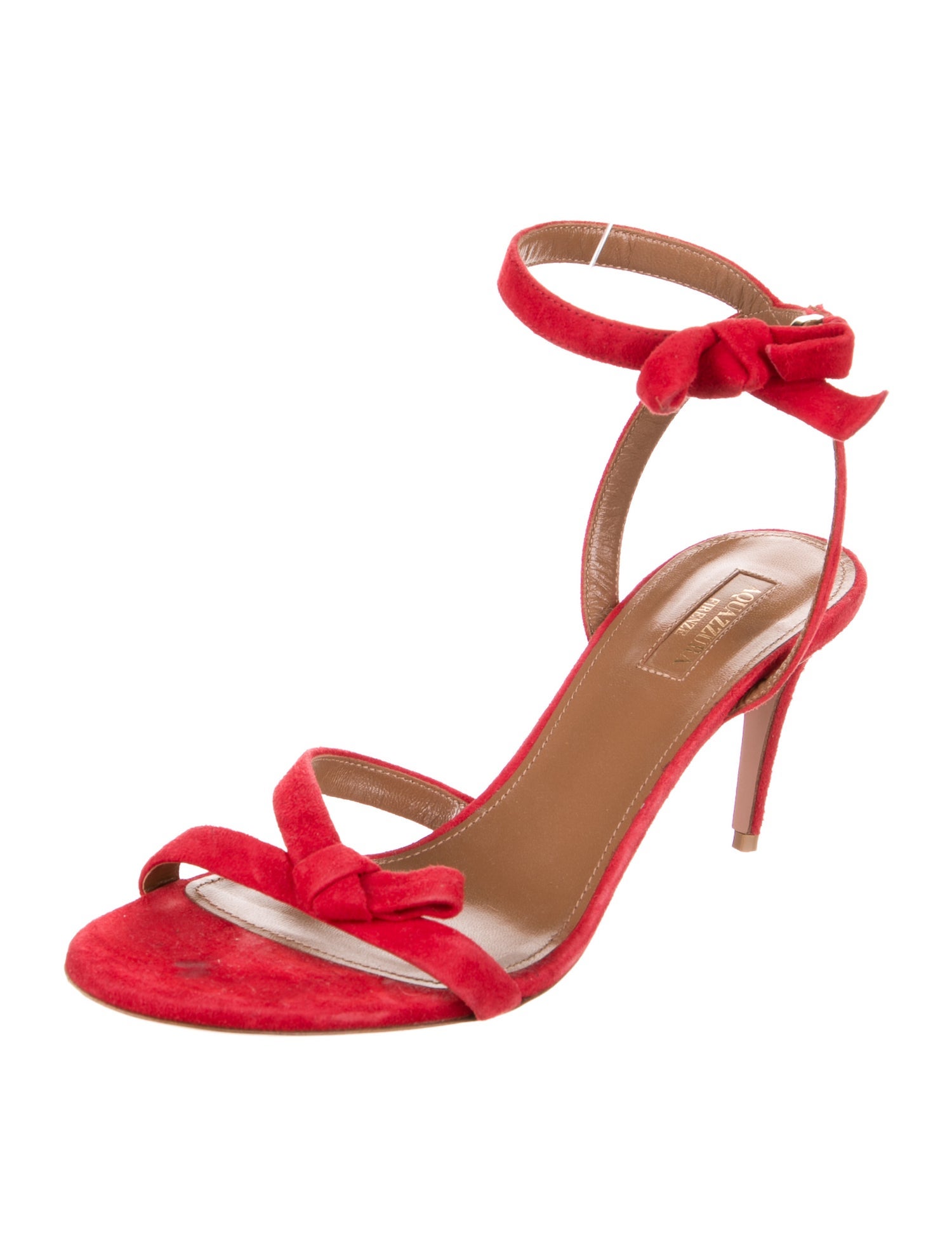 Aquazzura Suede Bow Accents Sandals