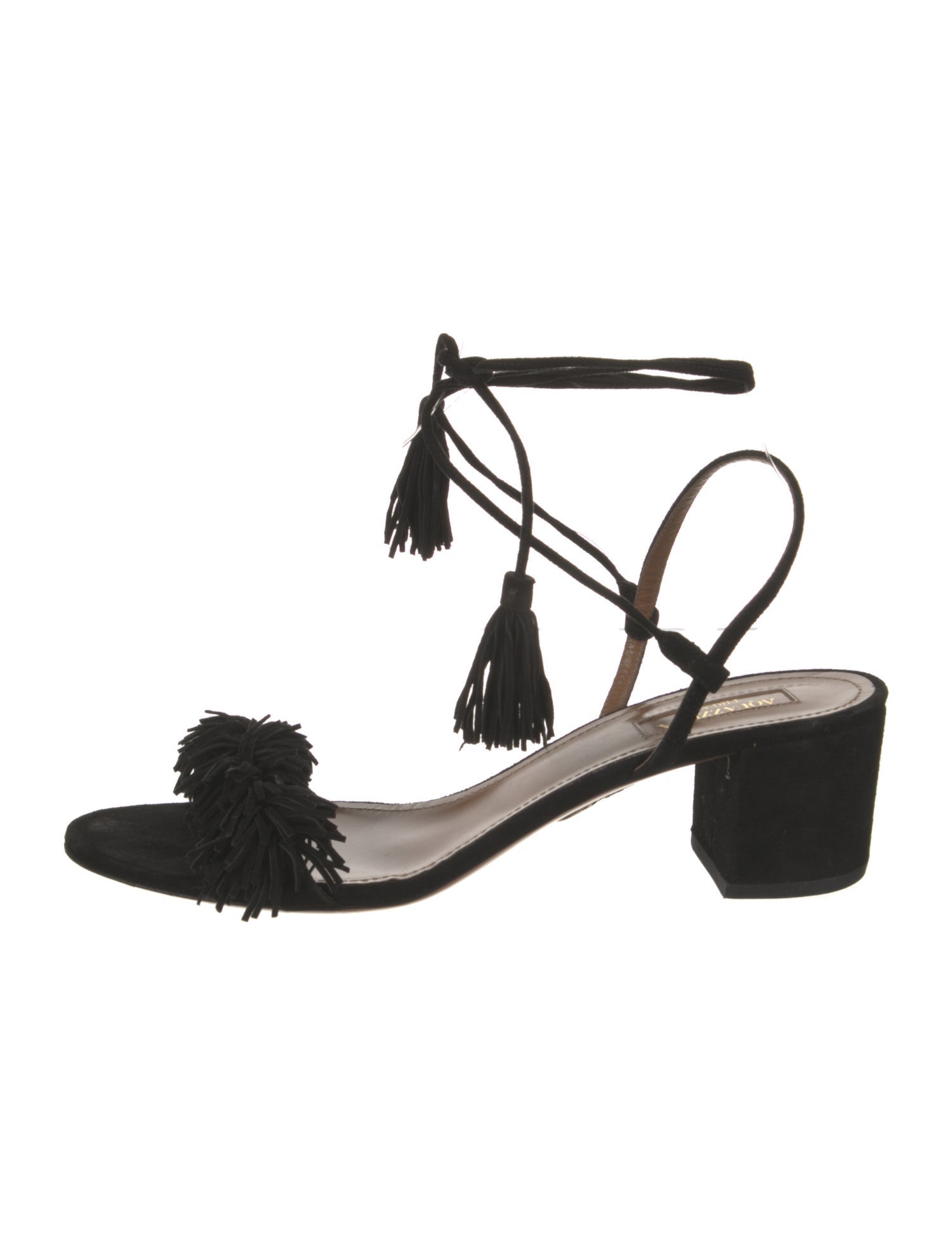 Aquazzura Suede Tassel Accents Sandals