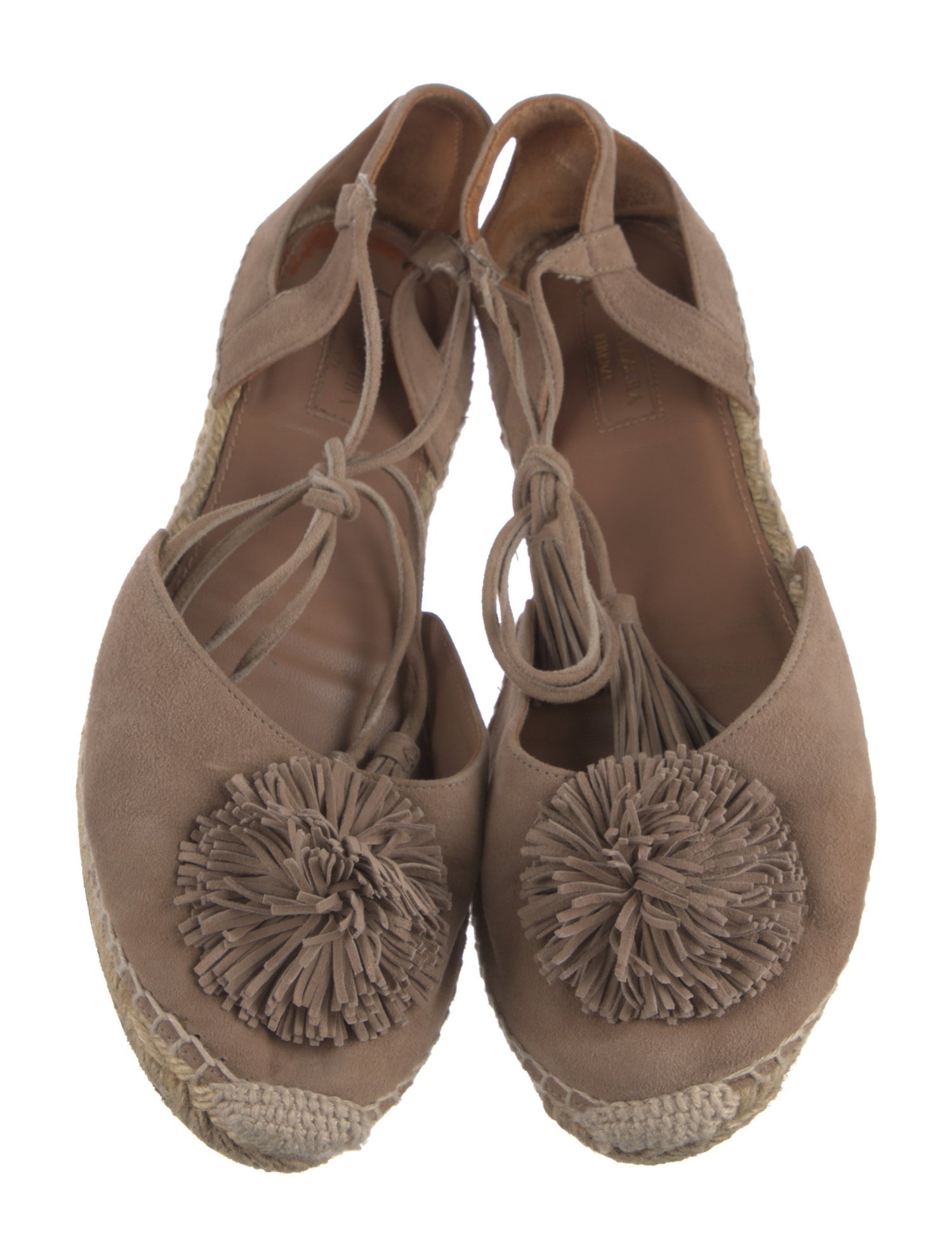 Aquazzura Suede Tassel Accents Sandals